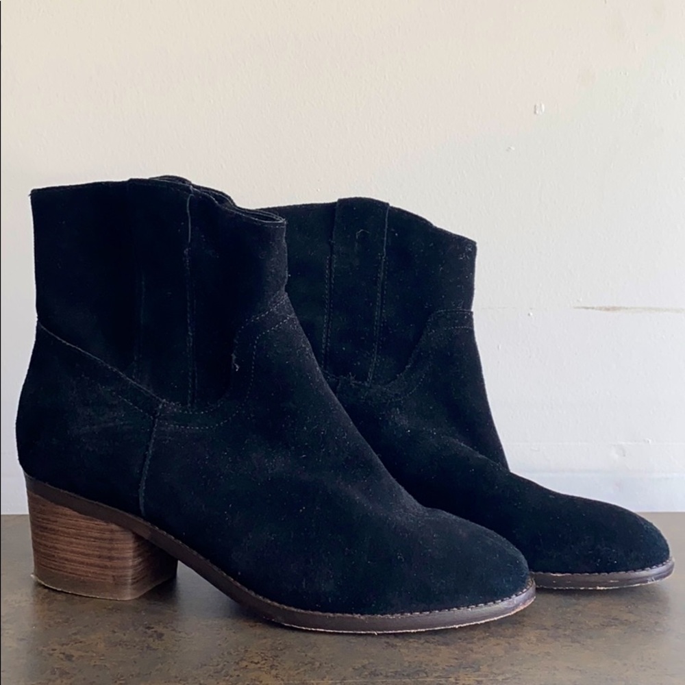 Designer black fur lined boots
